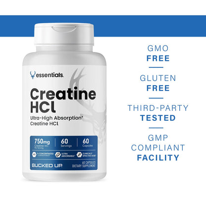 Bucked Up Creatine HCl 750mg - 60 Servings (60 Capsules)