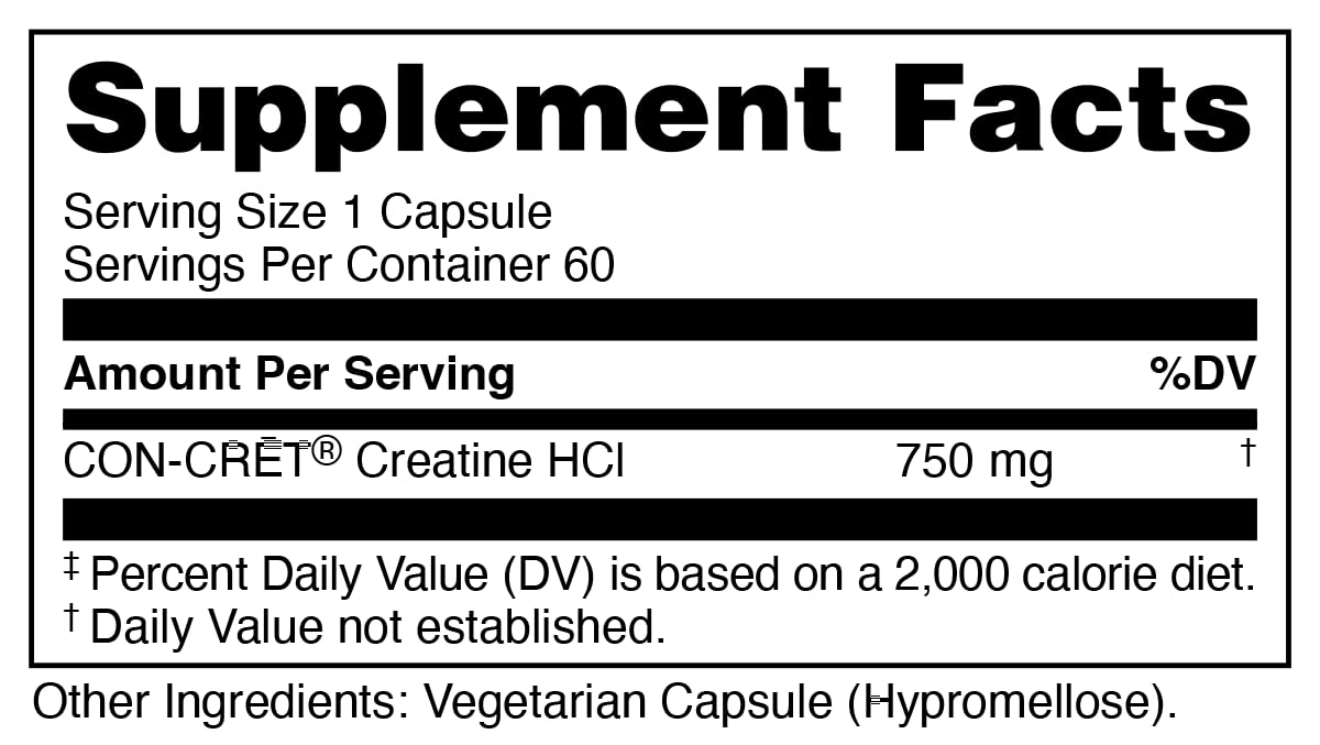Bucked Up Creatine HCl 750mg - 60 Servings (60 Capsules)