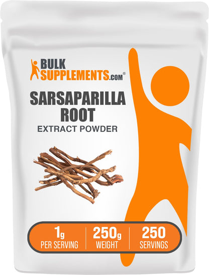 BulkSupplements.com Sarsaparilla Root Extract Powder - 1g Serving, 250g – Herbal & Gluten Free