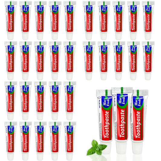 200 Pcs Bulk Travel Size Toothpaste – 0.176 oz Mint Mini, Single-Use for Hotels & Guests