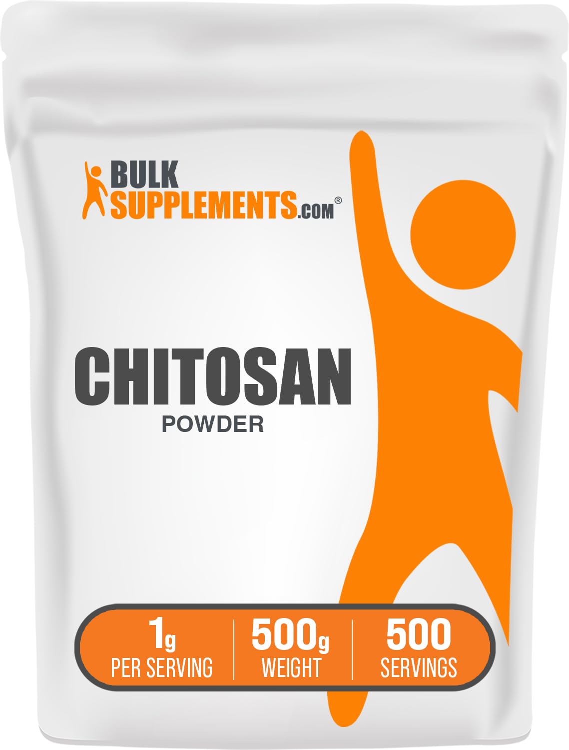 BulkSupplements Chitosan Powder – Gluten Free Fiber Supplement, 1g/Serving, 500g