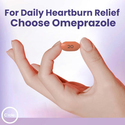 C'rcle Omeprazole 20mg Bulk 84 Count – Heartburn Relief & Acid Reflux Medicine (Six 14 Ct Bottles)