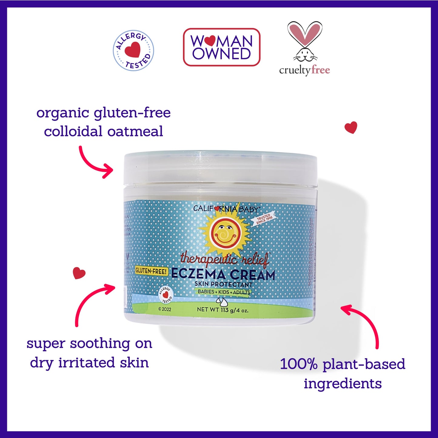 California Baby Eczema Cream | Steroid-Free Relief with Colloidal Oatmeal & Aloe