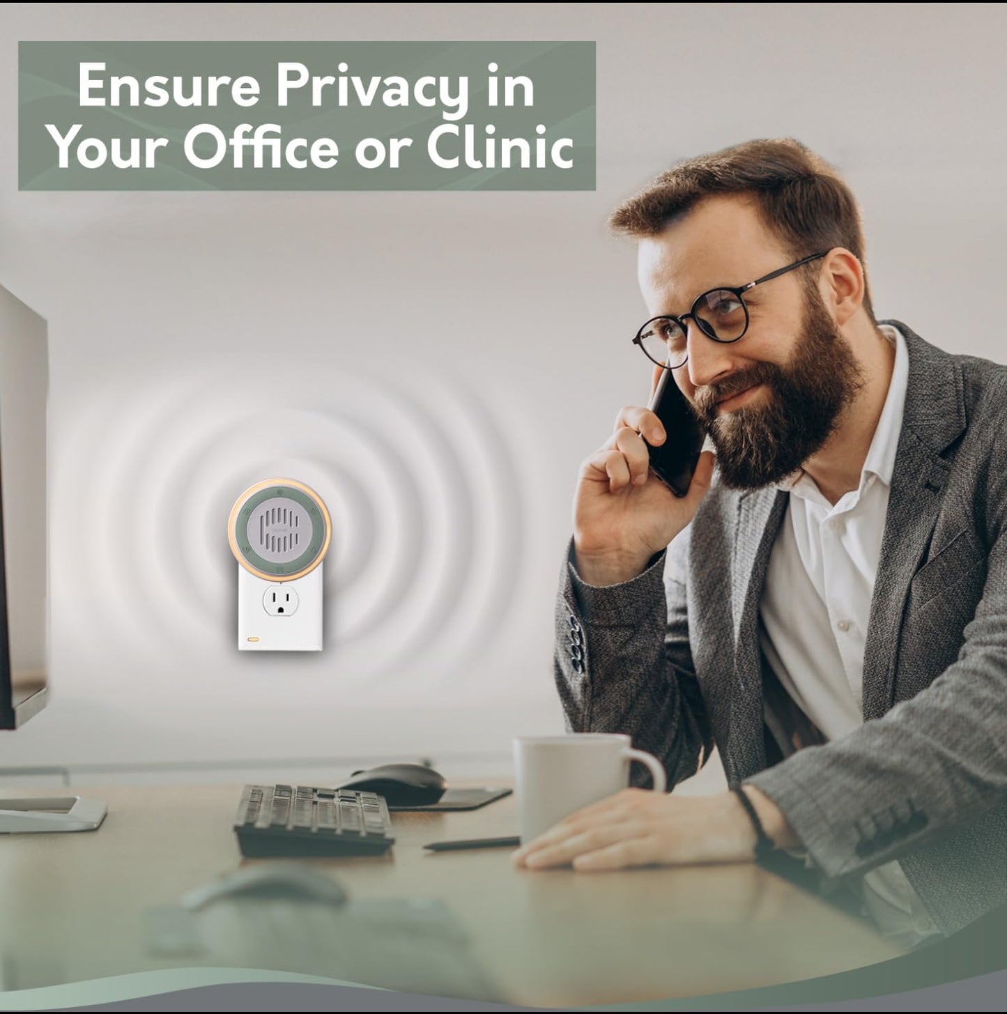 Calm Me 2-Pack White Noise Sound Machine — Office Privacy & Noise Blocking (20 Sounds)