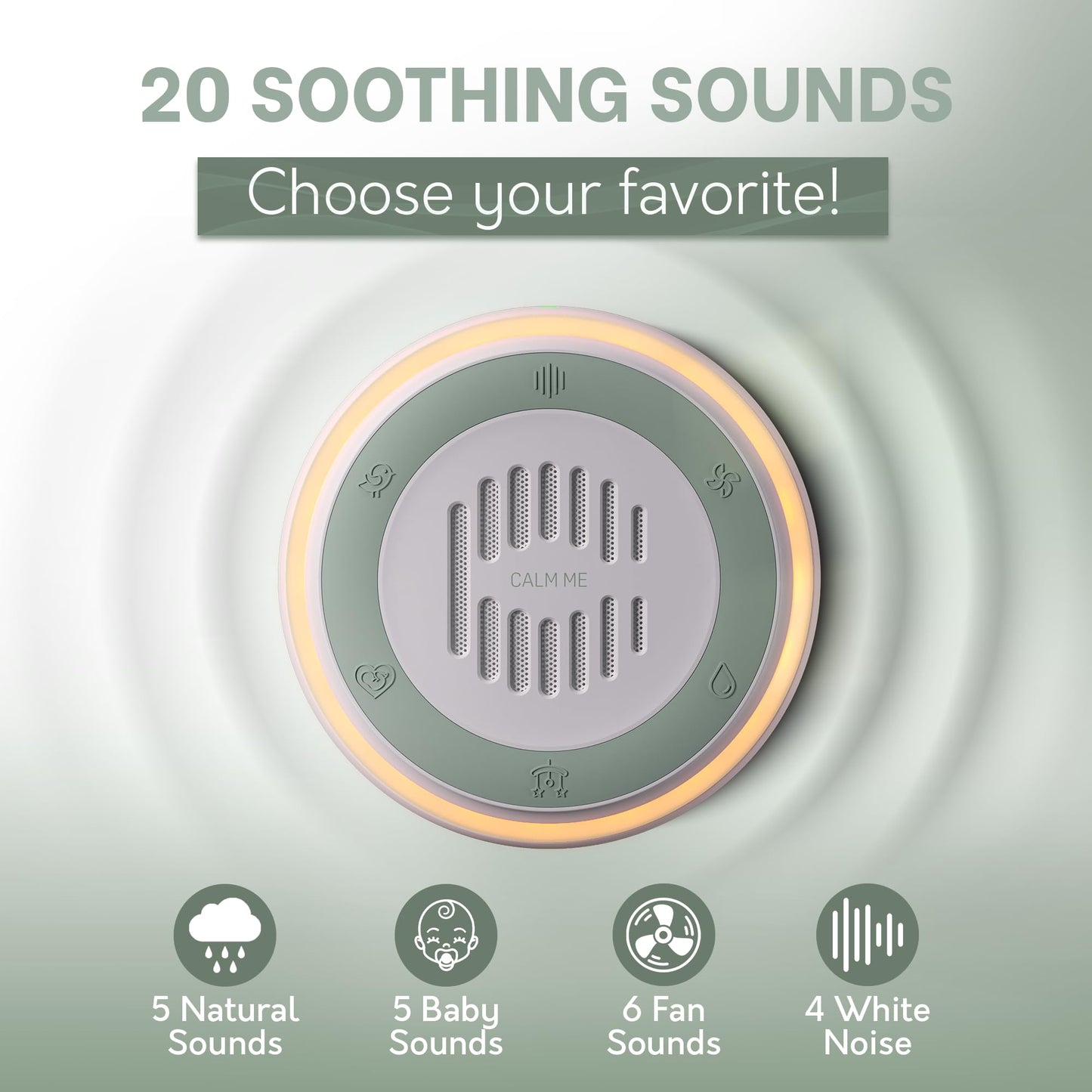 Calm Me 3 Pack White Noise Machine for Office Privacy and Focus — 20 Sounds