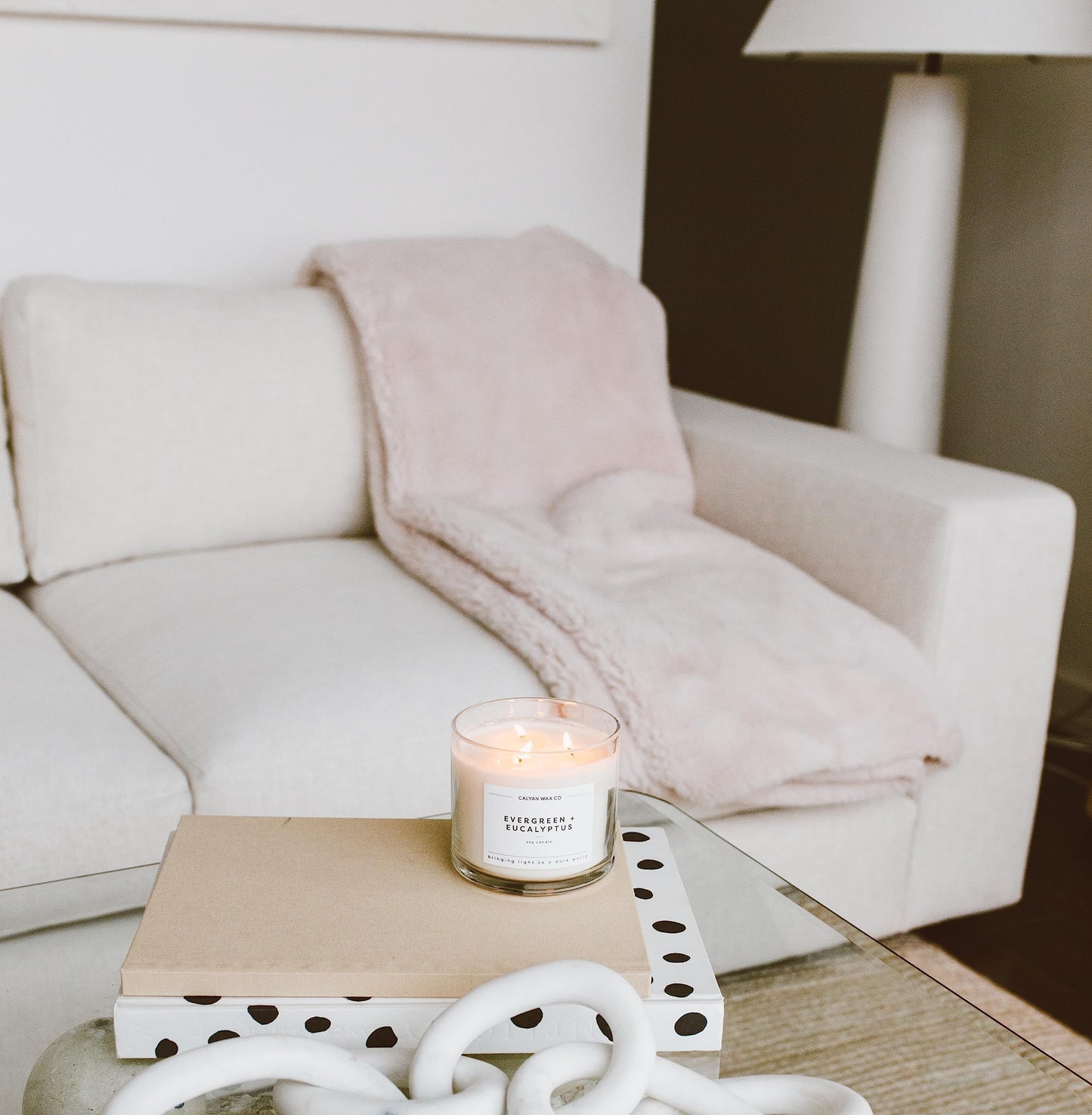Calyan Wax Co. Aspen & Fog 3 Wick Scented Candle – 43 Hour Burn | Non-Toxic Soy Wax 14.9oz