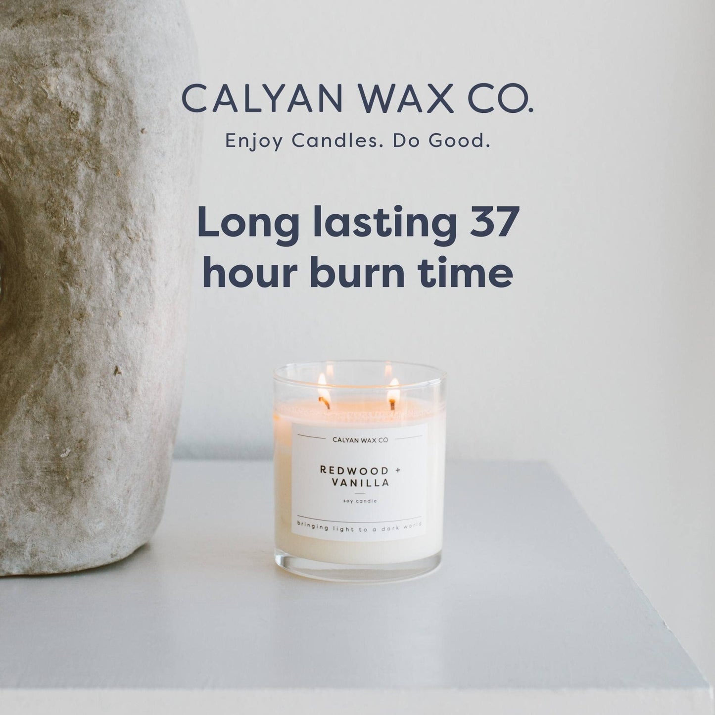 Calyan Wax Co. Desert & Agave 2 Wick Candle – 37 Hour Burn, 8.8oz Soy