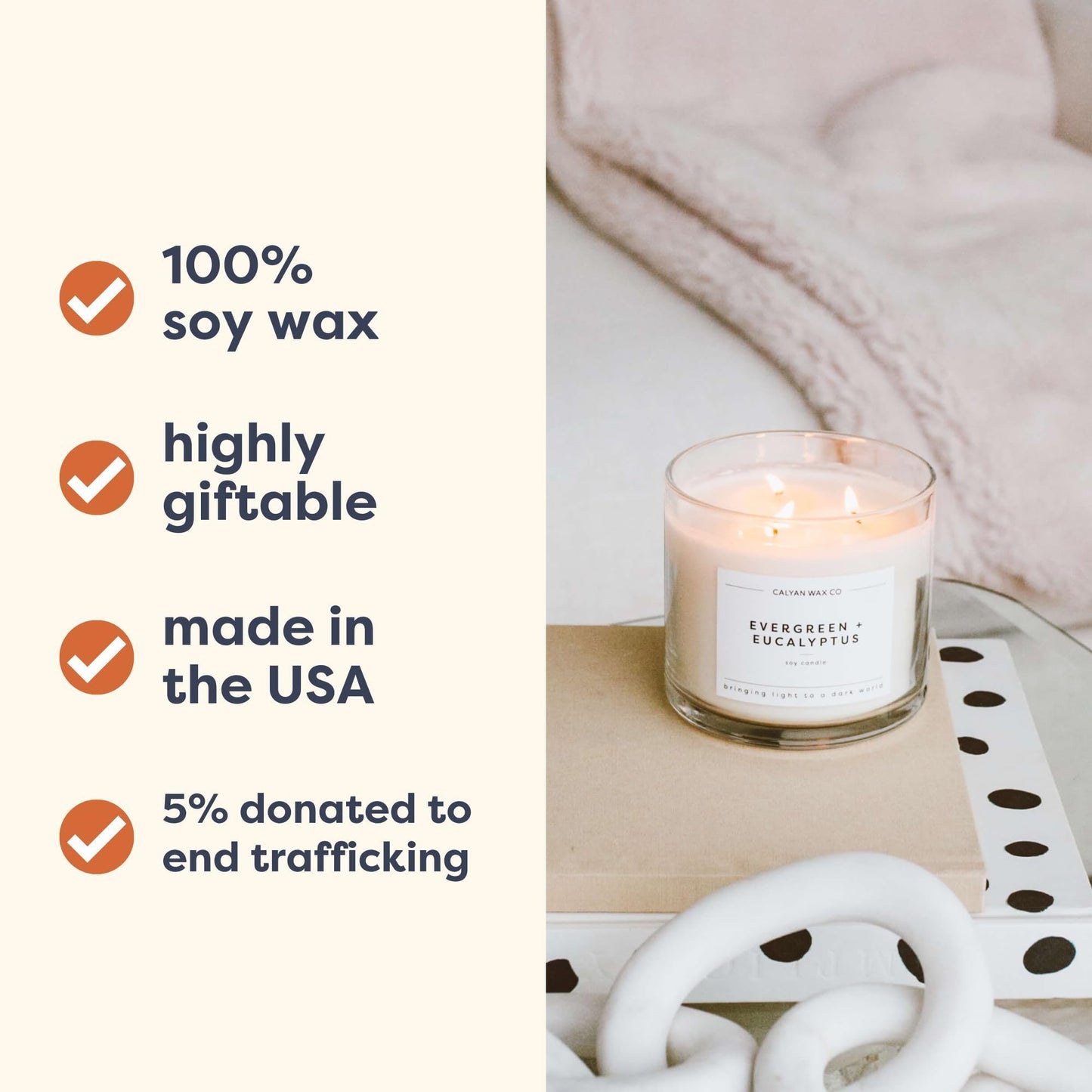 Calyan Wax Co. Oakmoss & Amber 3-Wick Soy Candle – 14.9oz