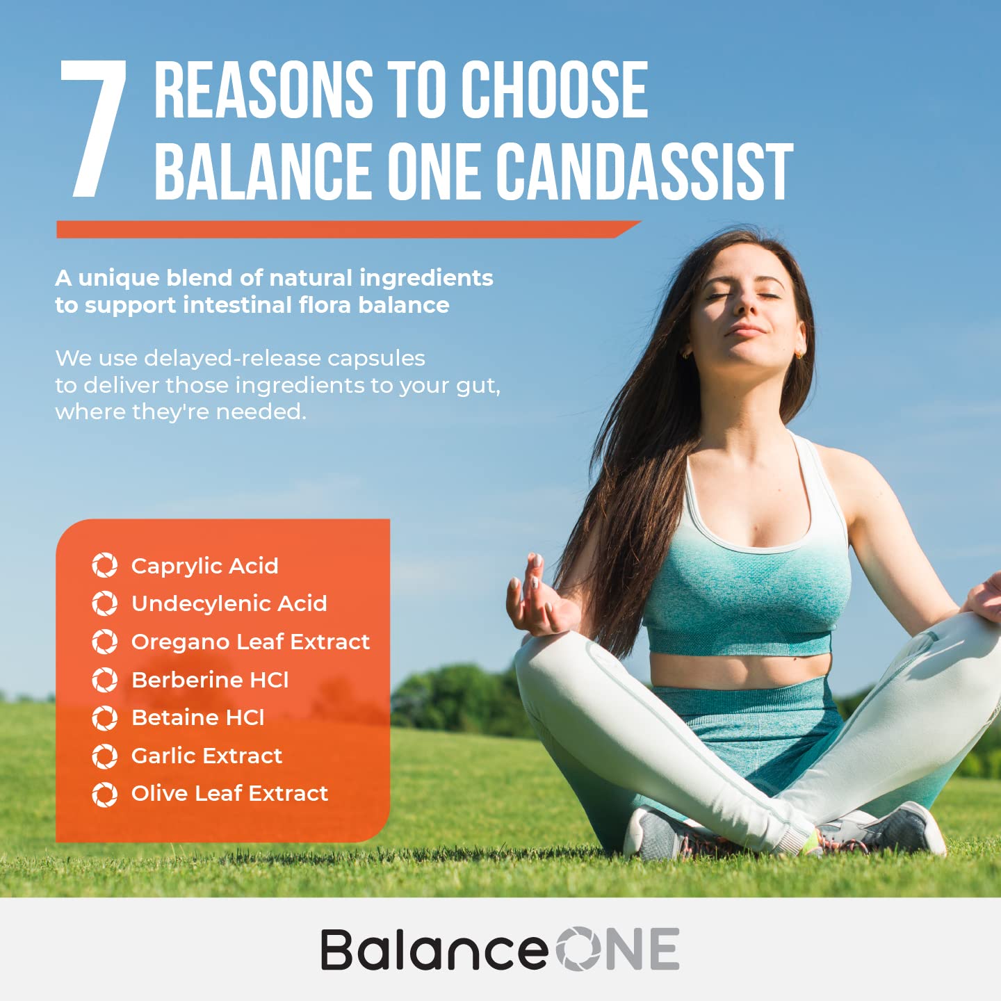 CandAssist Balance ONE Candida Support – Caprylic Acid, Berberine & Oregano