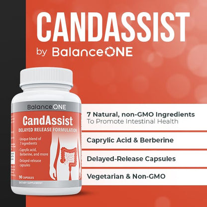 CandAssist Balance ONE Candida Support – Caprylic Acid, Berberine & Oregano
