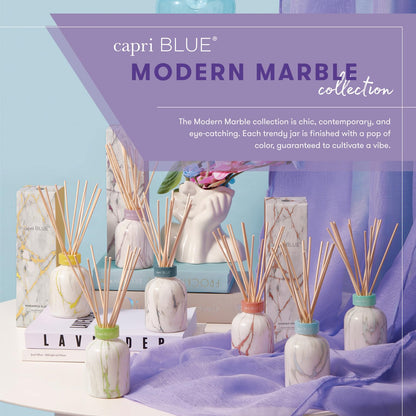 Capri Blue Blue Jean Reed Diffuser Set – Marble Diffuser, Sticks & Aroma Oil (5.7 fl oz)