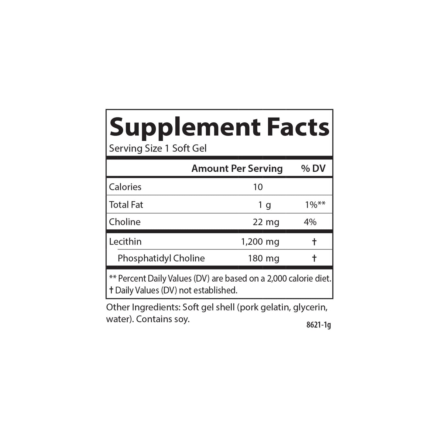 Carlson Lecithin 1200 mg Softgels – Non-GMO, Nervous System & Liver Support (100 Softgels)