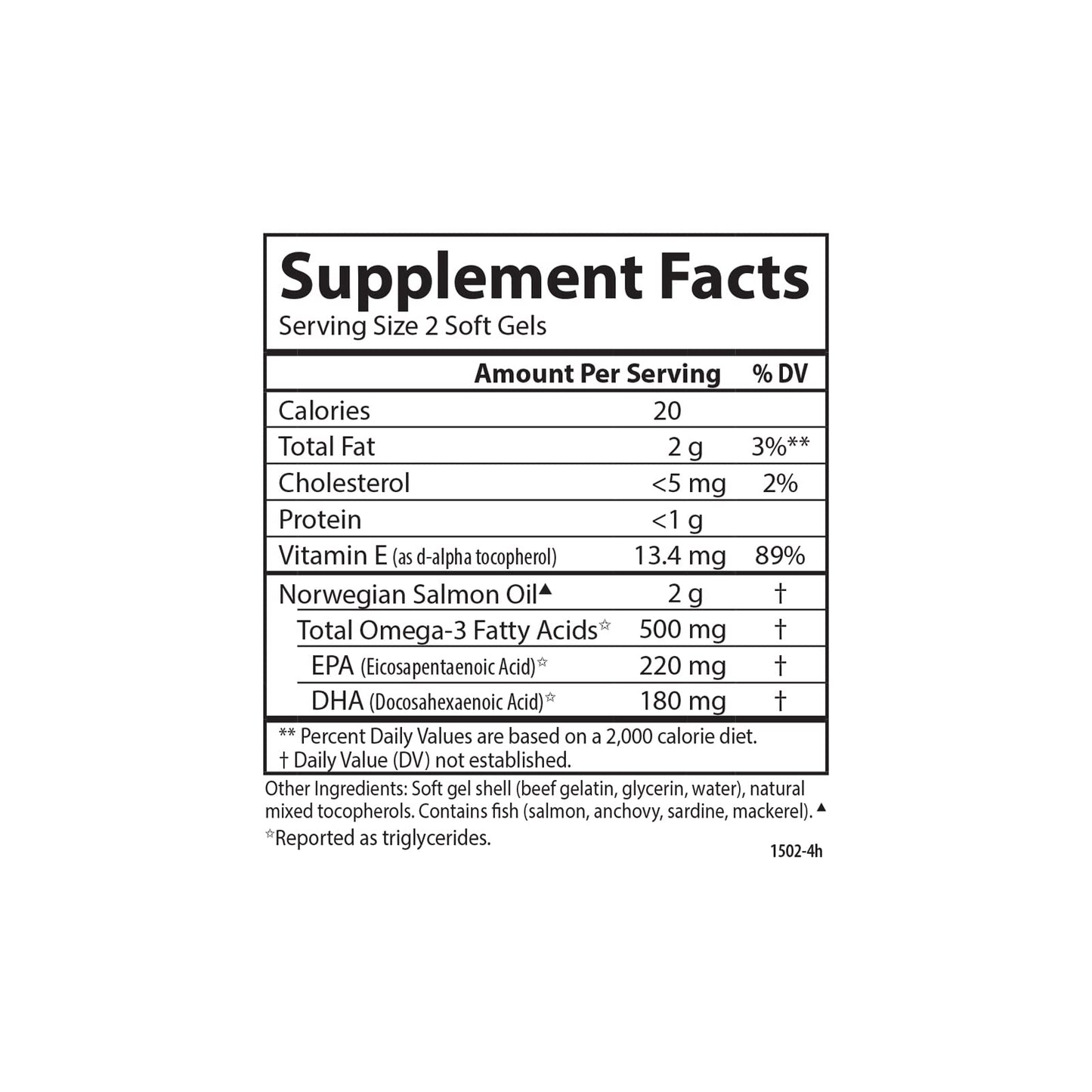 Carlson Salmon Oil 500mg Omega-3s | Wild-Caught Norwegian Fish Oil - 50 Softgels