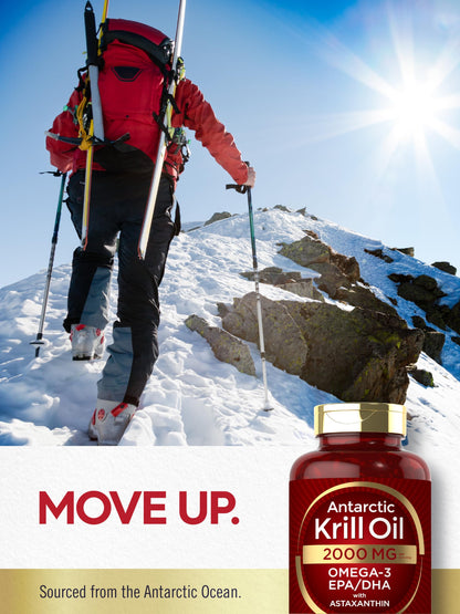 Carlyle Antarctic Krill Oil 2000 mg | 120 Softgels | Omega-3 EPA/DHA + Astaxanthin | Lab Tested