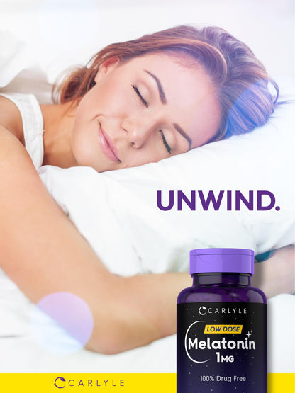 Carlyle Melatonin 1 mg - 300 Low-Dose Tablets - Vegetarian, Non-GMO, Gluten Free
