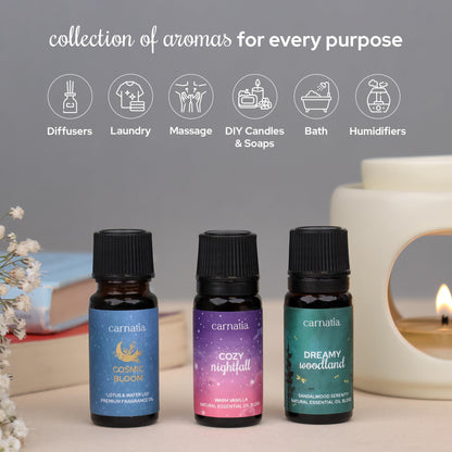 Carnatia Starry Spell Fragrance Oil Set - 6 Calming Aromatherapy Blends