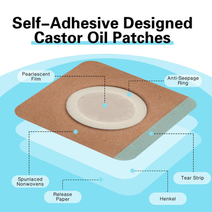 30 Pcs Disposable Castor Oil Patches – Self-Adhesive, Leak-Proof, Breathable (Flower+Square, Skin Color)