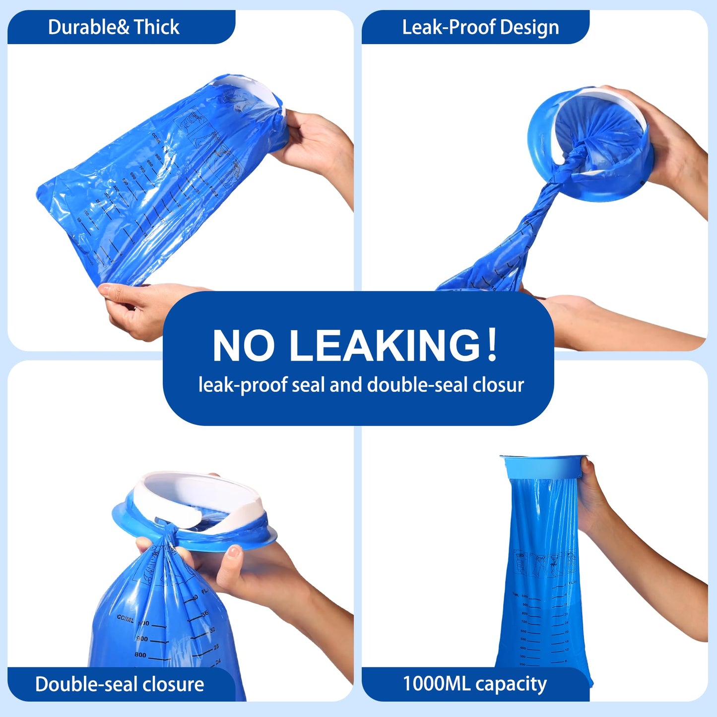 CDThinkingU Vomit Bags 1000ml – 40 Pack, Leak-Proof Emesis Bags for Travel & Nausea