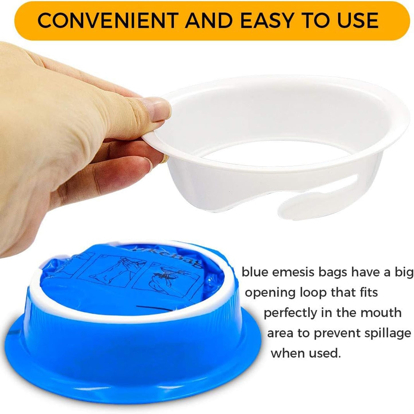 CDThinkingU Vomit Bags 1000ml – 40 Pack, Leak-Proof Emesis Bags for Travel & Nausea