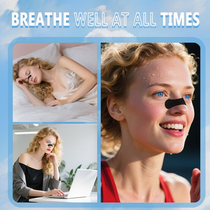 cenlomat Nasal Strips for Snoring (30 Count) – Clear Airways, Gentle On Skin (Black)