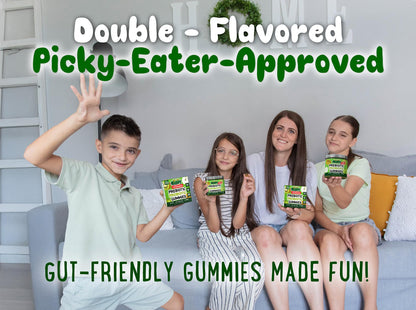 Center-Filled Kids Probiotic Gummies with Prebiotic & Vegan Inulin Fiber | Digestive Support for 3+ | Apple & Kiwi Flavor | 60 Count