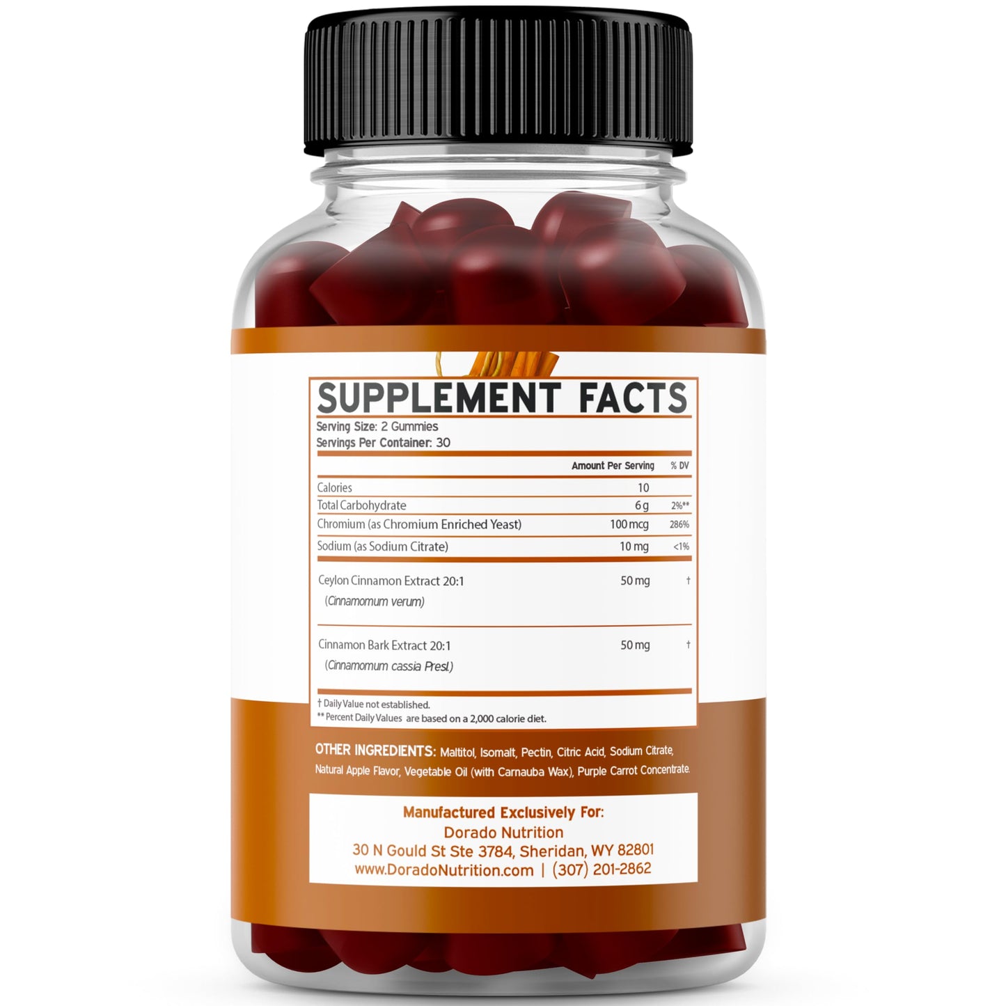Ceylon Cinnamon Gummies (60 Count) Apple Cider Vinegar Cinnamon, Turmeric, Berberine & Ginseng | Ceylon Supplements | Vegan Safe & USA Made (Pack of 2)