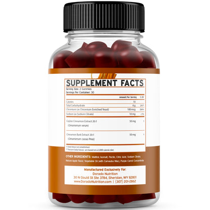 Ceylon Cinnamon Gummies (60 Count) Apple Cider Vinegar Cinnamon, Turmeric, Berberine & Ginseng | Ceylon Supplements | Vegan Safe & USA Made (Pack of 2)