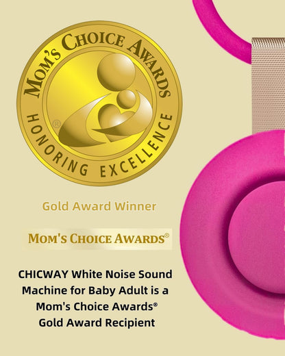 CHICWAY Portable Sound Machine for Baby and Adults — AI Cry Detection, 18 Sounds, Barbie Pink