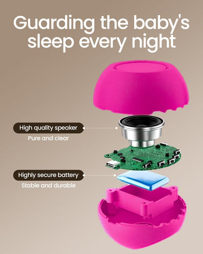 CHICWAY Portable Sound Machine for Baby and Adults — AI Cry Detection, 18 Sounds, Barbie Pink