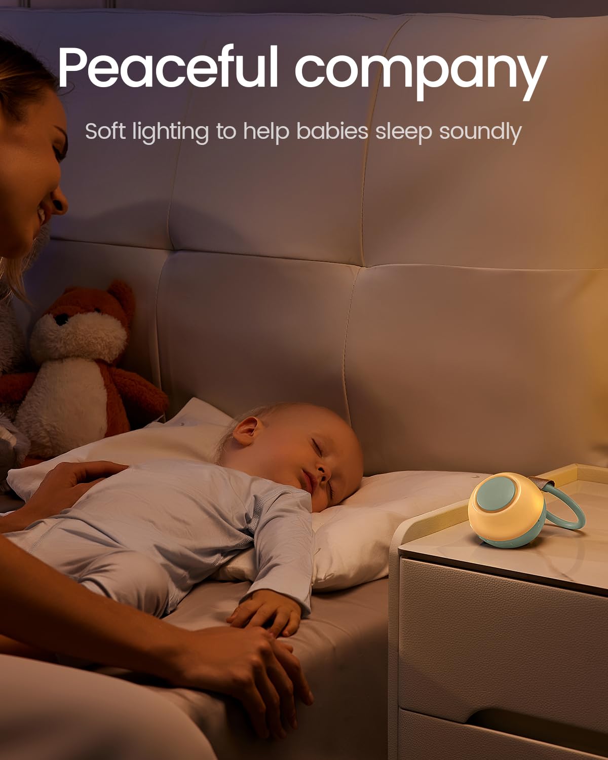 CHICWAY Portable White Noise Machine with AI Cry Detection — 18 Soothing Sounds