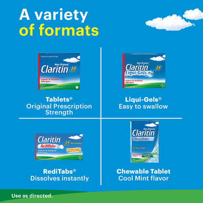 Claritin Liqui-Gels 24-Hour Allergy Relief | Non-Drowsy Loratadine Capsules (60 Count)