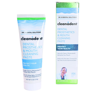 Dr. B Dental Solutions Cleanadent Denture Toothpaste – ADA Accepted, All-Natural, 4 oz