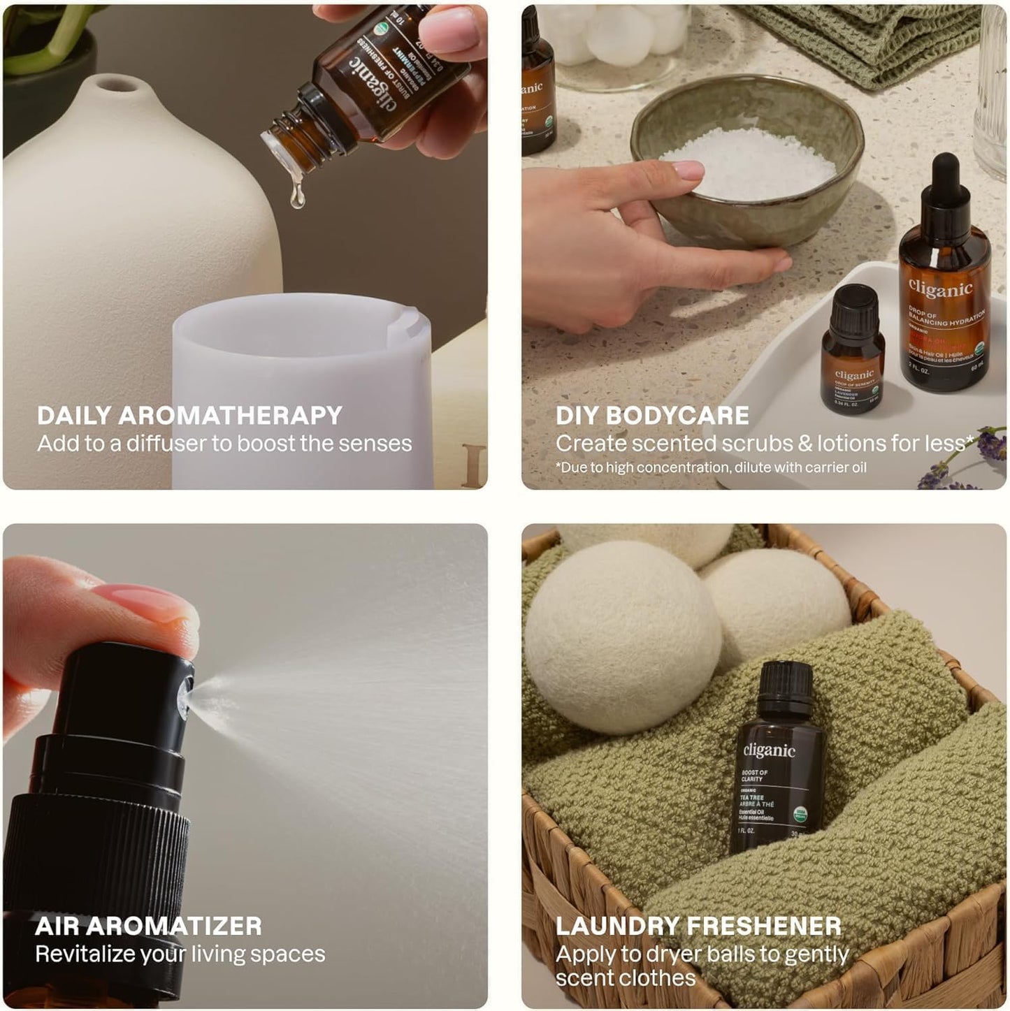 Cliganic USDA Organic Eucalyptus Essential Oil - 100% Pure, Steam-Distilled, Non-GMO