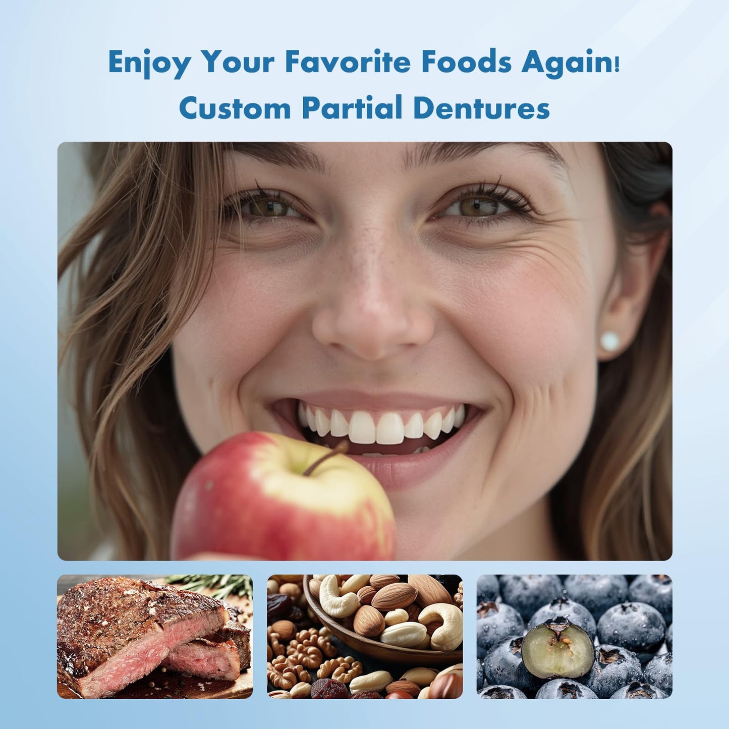 Custom Removable Dentures – Personalized Partial Dentures with Storage Case (1-6 Teeth)