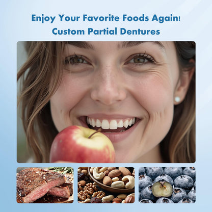 Custom Removable Dentures – Personalized Partial Dentures with Storage Case (1-6 Teeth)