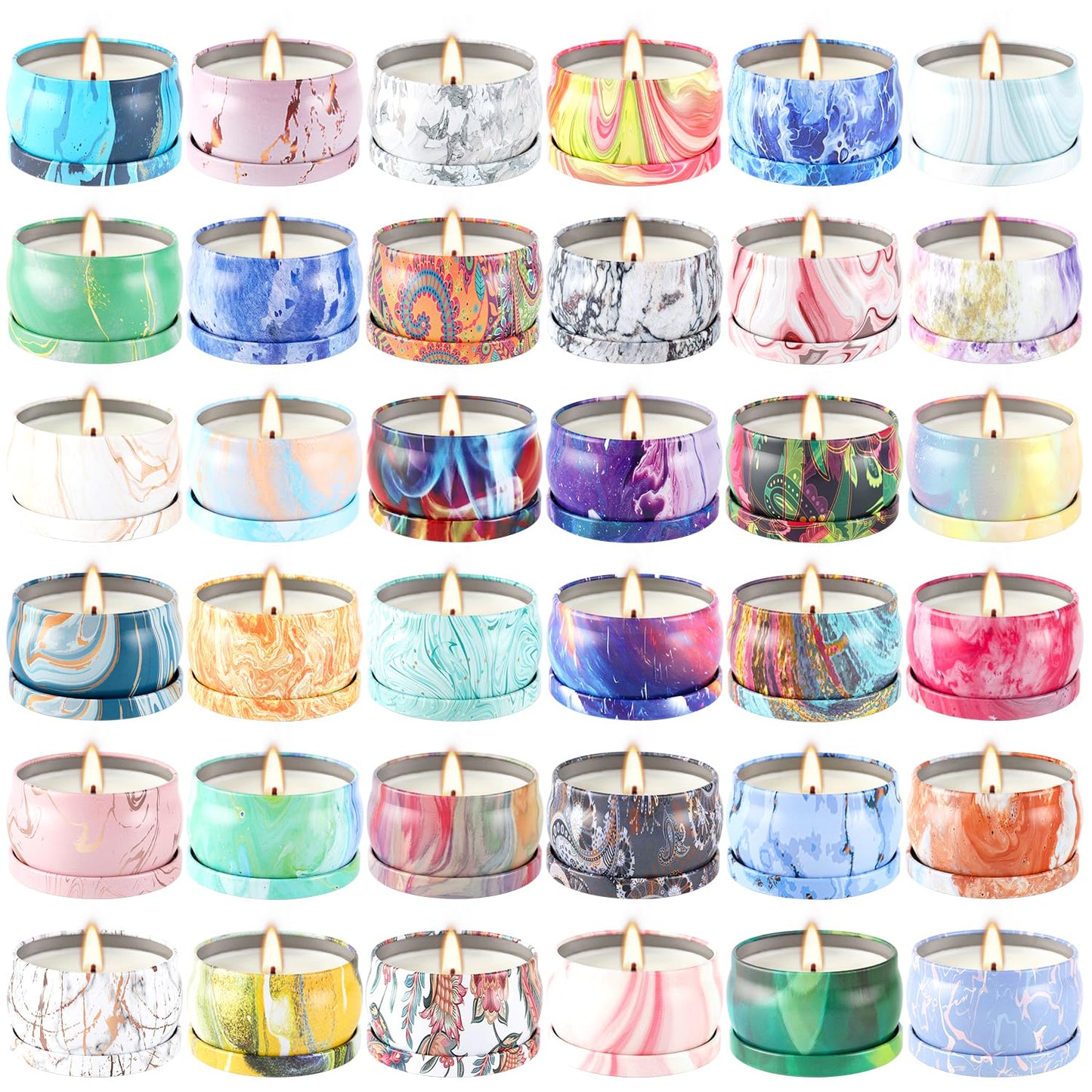 CLTNIKET 36 Packs Scented Candles Gift Set – 2.5 oz Portable Jars for Spa, Yoga, Aromatherapy
