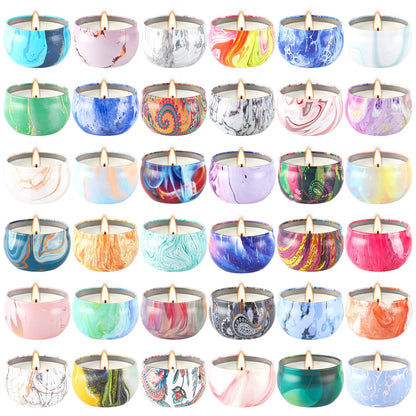 CLTNIKET 36 Packs Scented Candles Gift Set – 2.5 oz Portable Jars for Spa, Yoga, Aromatherapy