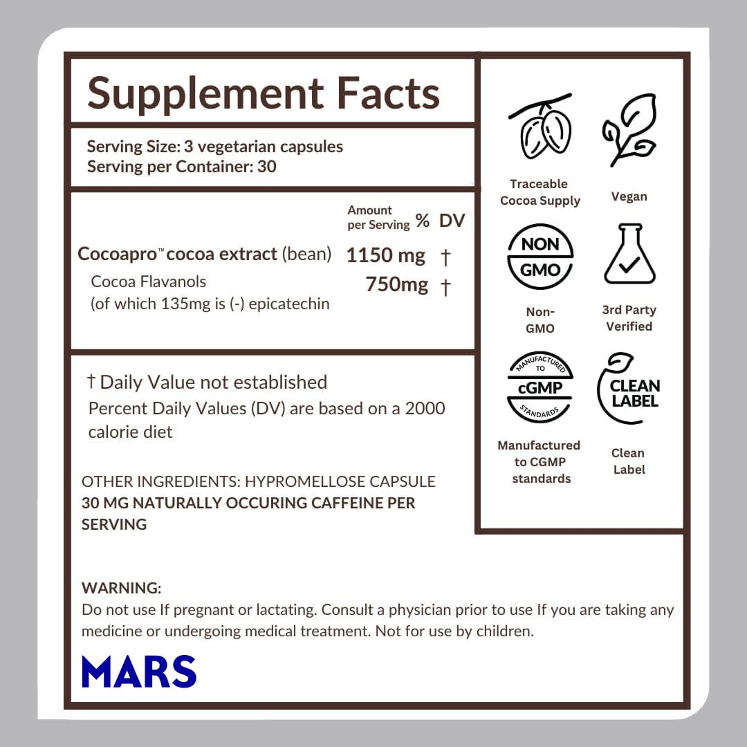 CocoaVia Memory+ Brain Supplement - 90 Day, 750 mg Cocoa Flavanols, Vegan & Gluten Free, 3-Pack