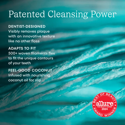 Cocofloss Woven Dental Floss – Dentist-Designed, Mint, Vegan (4 x 33 yd)