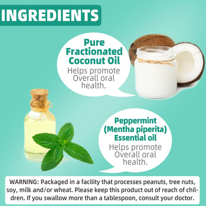 Coconut Oil Pulling for Fresh Breath & Oral Hygiene – Ayurvedic Expert Formulated | Includes Tongue Scraper & Measuring Cup | 8 oz