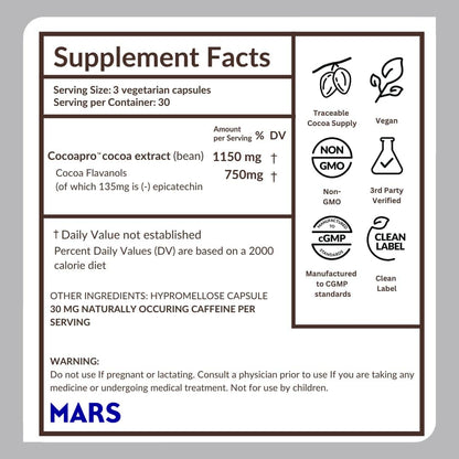 CocoaVia Memory+ Brain Supplement - 90 Day, 750 mg Cocoa Flavanols, Vegan & Gluten Free, 3-Pack