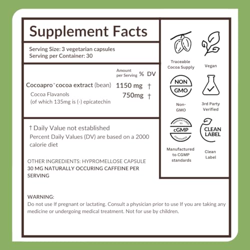CocoaVia Memory+ Brain Supplement - 90 Day, 750 mg Cocoa Flavanols, Vegan & Gluten Free, 3-Pack