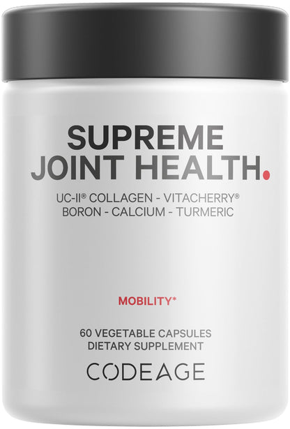 Codeage Supreme Joint Health UC-II Collagen Capsules with VitaCherry Sport – Hyaluronic Acid, Turmeric & Boswellia | 60 Count | Non-GMO