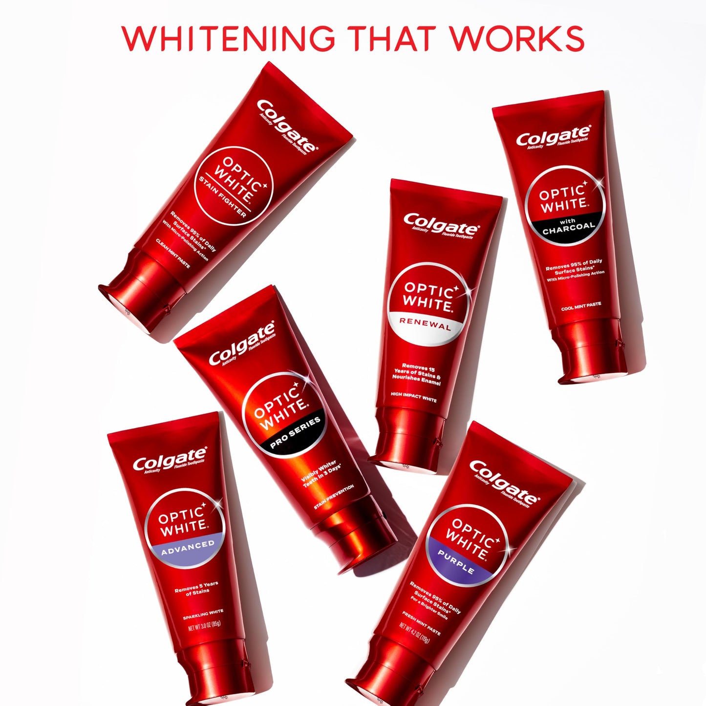 Colgate Optic White Charcoal Whitening Toothpaste 2 Pack (4.2 oz) – Enamel-Safe, Vegan, Cool Mint