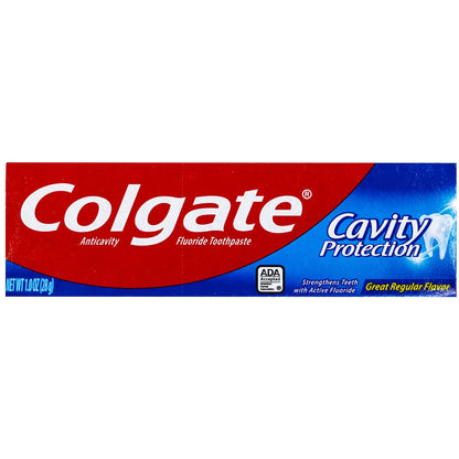 Colgate Cavity Protection Toothpaste - Regular Flavor, Travel Size 1 oz (28g) - Pack of 4