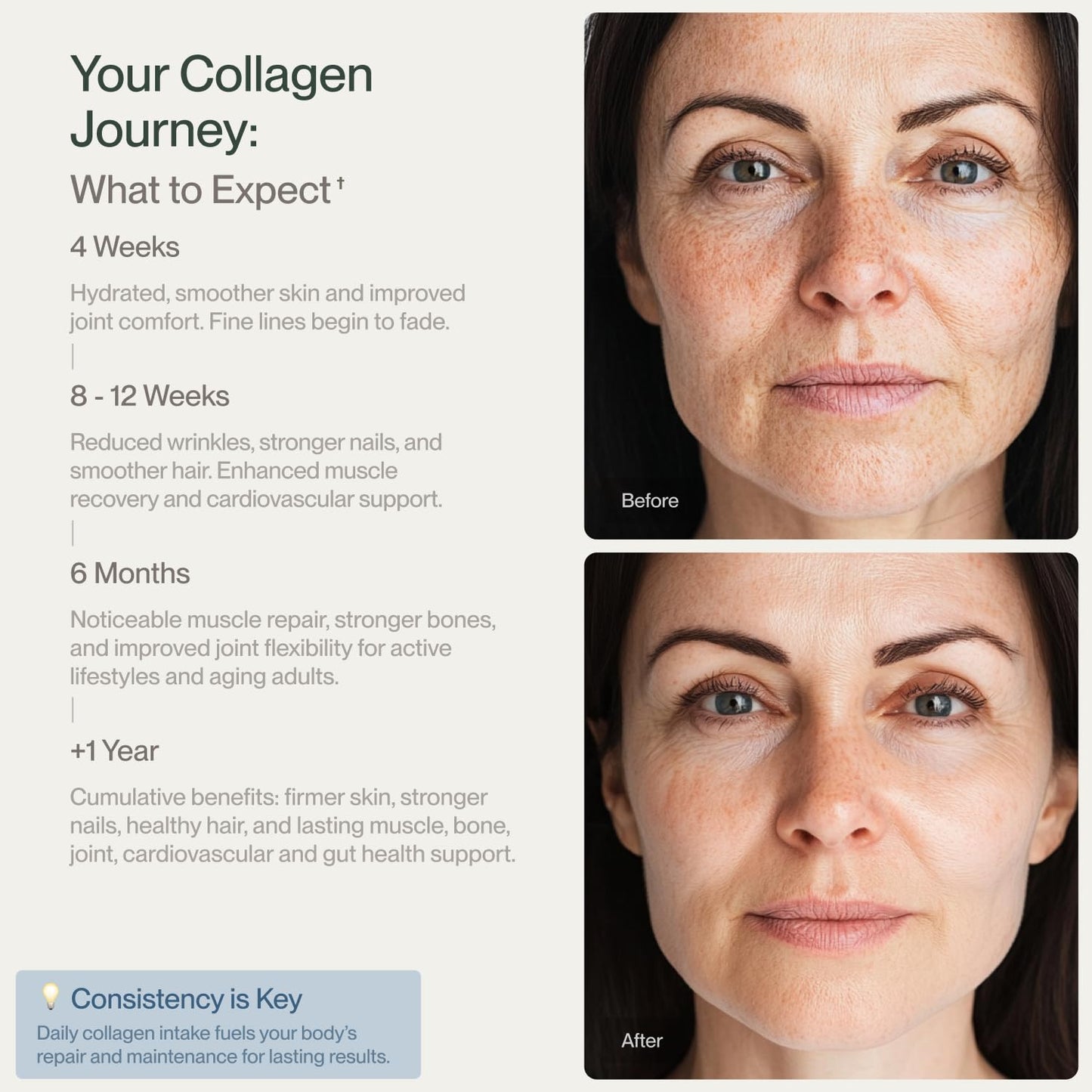 Colla Vita Collagen Peptides Powder - Grass-Fed, Pasture-Raised, Hydrolyzed Type I and III - Unflavored, 32 oz, 90 Servings