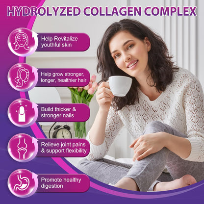 Multi Collagen Peptides Softgels (Type I-X) with Biotin, Vitamin C & Hyaluronic Acid | Grass-Fed, Non-GMO | 60 Softgels, 2-Pack