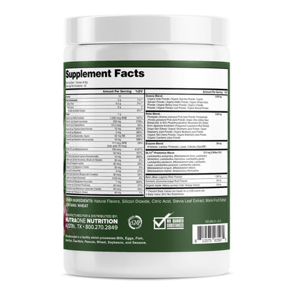 Complete Superfoods, Greens & Reds Blend*, Apple Cider Vinegar, Digestive Enzyme Blend*, Probiotic Blend*, Multivitamin* (Raspberry Pomegranate - 30 Servings)