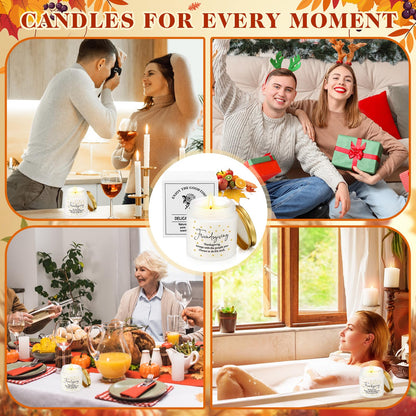 Conelist 12-Pcs Thanksgiving Scented Candles Set – 3.5 oz Soy Wax Glass Jars (Friendsgiving Gift)