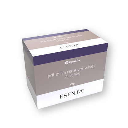 ConvaTec ESENTA Sting-Free Adhesive Remover Wipes — Alcohol-Free, Latex-Free, 25ct Pack (Case of 20)